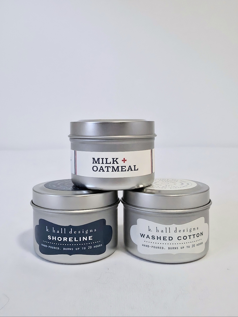 K Hall Designs US Apothecary Travel Candle Set Scented Mini Soy Sample Gift